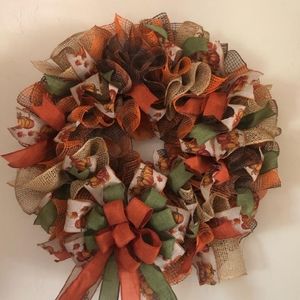 Fall poly-mesh Wreath 23" Thanksgiving